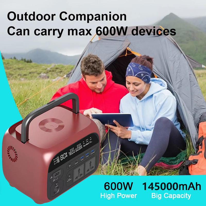 Power stations portable LiFePO4 battery 145Ah 536.5Wh 600W home outdoor camping with LCD display wireless charging - EV Globle Store