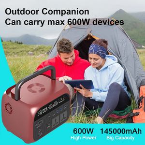 Power stations portable LiFePO4 battery 145Ah 536.5Wh 600W home outdoor camping with LCD display wireless charging - EV Globle Store