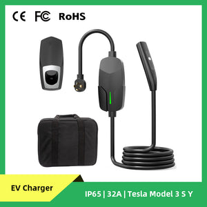 Portable EV Charger 7kw 32A Level 2 Car Battery Charger Use Version Mobile Fast Home Charging Station Pile for Tesla Gen3 - EV Globle Store