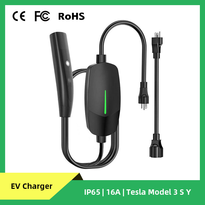 Portable EV Charger Home Electric Car NACS Port 16A IP66 USA 240V TPC Charger Charging Station for Tesla Model 3 S Y - EV Globle Store