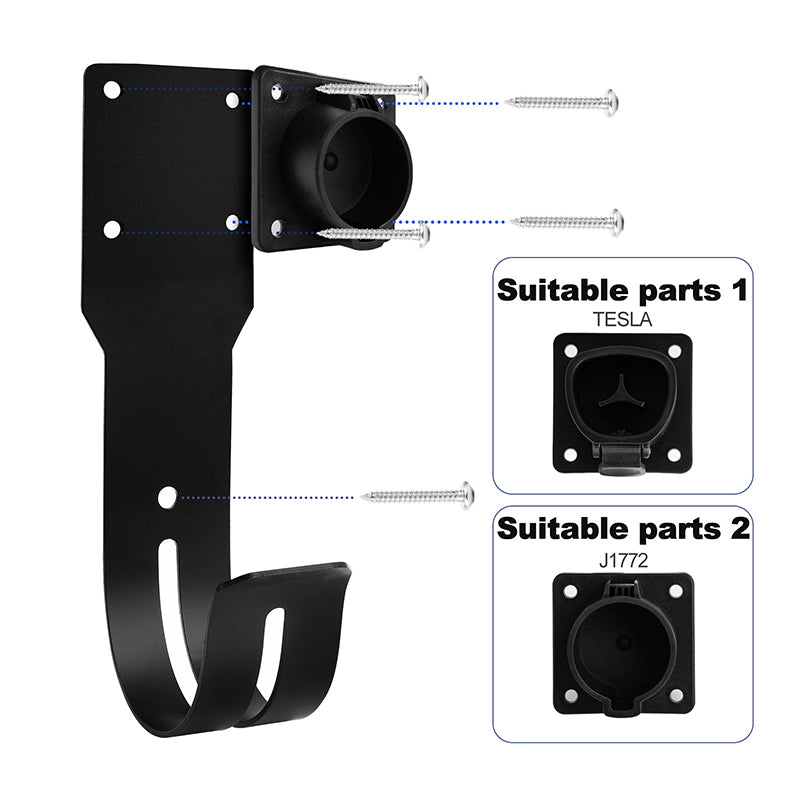 Suk-P04 Wall-Mount Electric Vehicle Connector EV Charger Holder fStorage and organization US Tesla