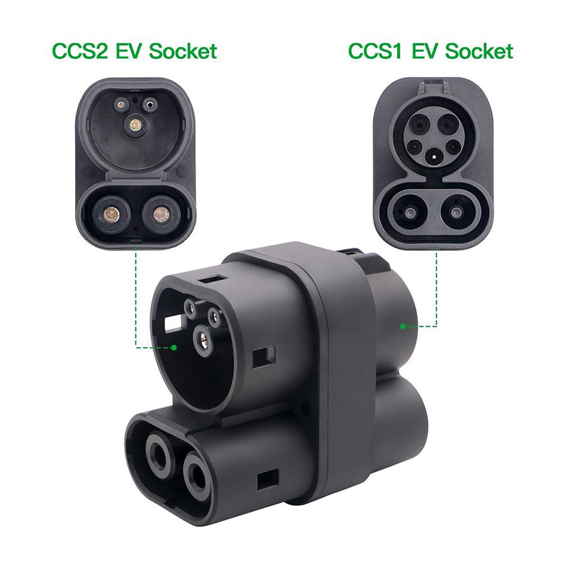 Sku-C1C2 Black CCS1 to CCS2 DC Fast Charging Adapter for US to EU Standard - 250A, 250KW, IP54