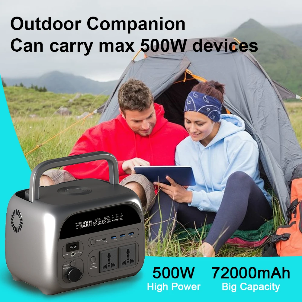 Power Stations Portable suitable camping equipment family camping LiFePO4 battery 230Wh 500W 220V - EV Globle Store