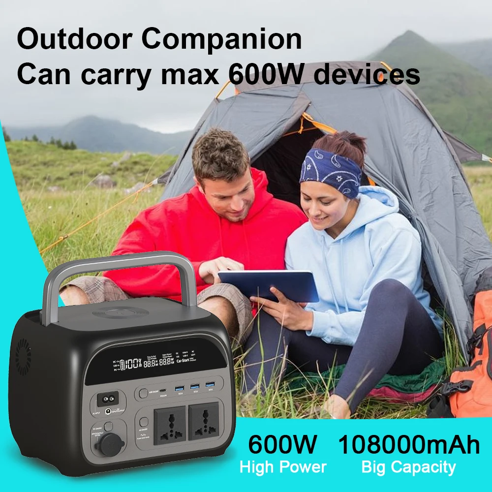 LiFePO4 battery portable power station 345Wh 500W outdoor camping AC socket RV home - EV Globle Store