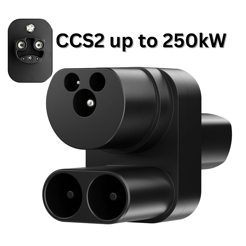 Suk-C2TS High-Performance CCS2 to Tesla DC Fast Charging Adapter - Black, 125A, 500V DC