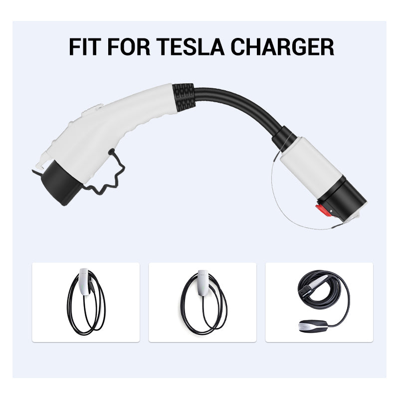 Sku-TJ1 Tesla to J1772 Adapter - Compatible with Tesla Charging Stations and J1772 EVs