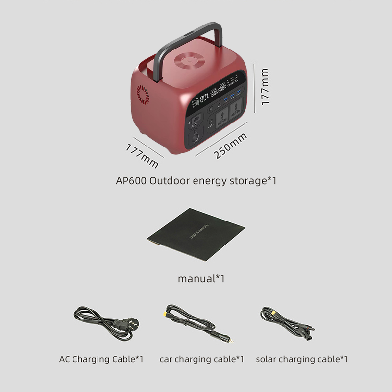 Power stations portable LiFePO4 battery 145Ah 536.5Wh 600W home outdoor camping with LCD display wireless charging - EV Globle Store