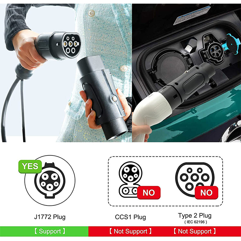 Suk-T2T1 Electric Vehicle Type 2 To Type 1 Ev Charging Adapter 16A Ev Charger Connector SAE J1772 to IEC 62196