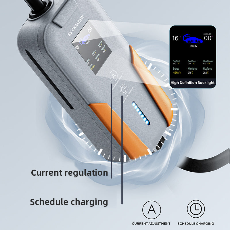 EU Type 2 13A 2.9kW Ip65 Waterproof Adjustable New Energy Vehicle Portable Charger