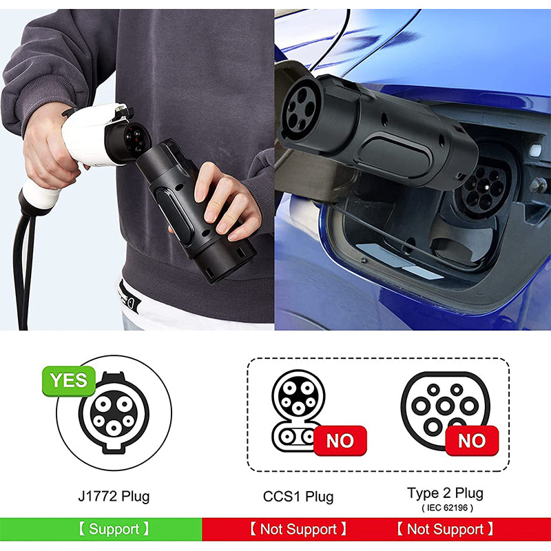 Suk-T1T2 32A Sae J1772 connector Type1 to Type2 US to European EV Electric Vehicle Charging Adapter