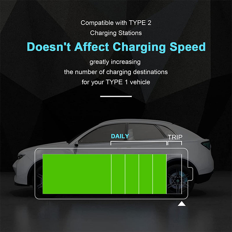 Suk-T2T1 Electric Vehicle Type 2 To Type 1 Ev Charging Adapter 16A Ev Charger Connector SAE J1772 to IEC 62196