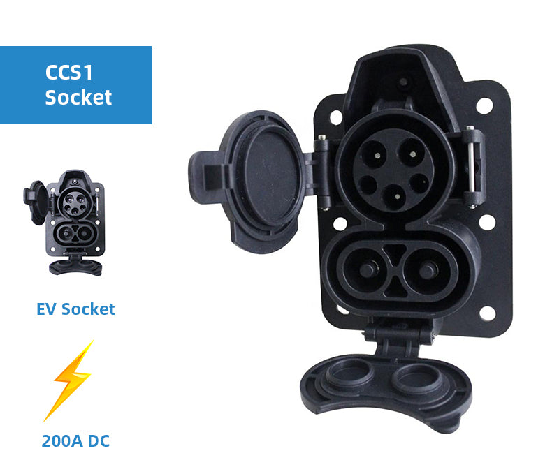 EV Socket CCS Combo1 Charger Socket Connector For Installation in Electric Vehicles