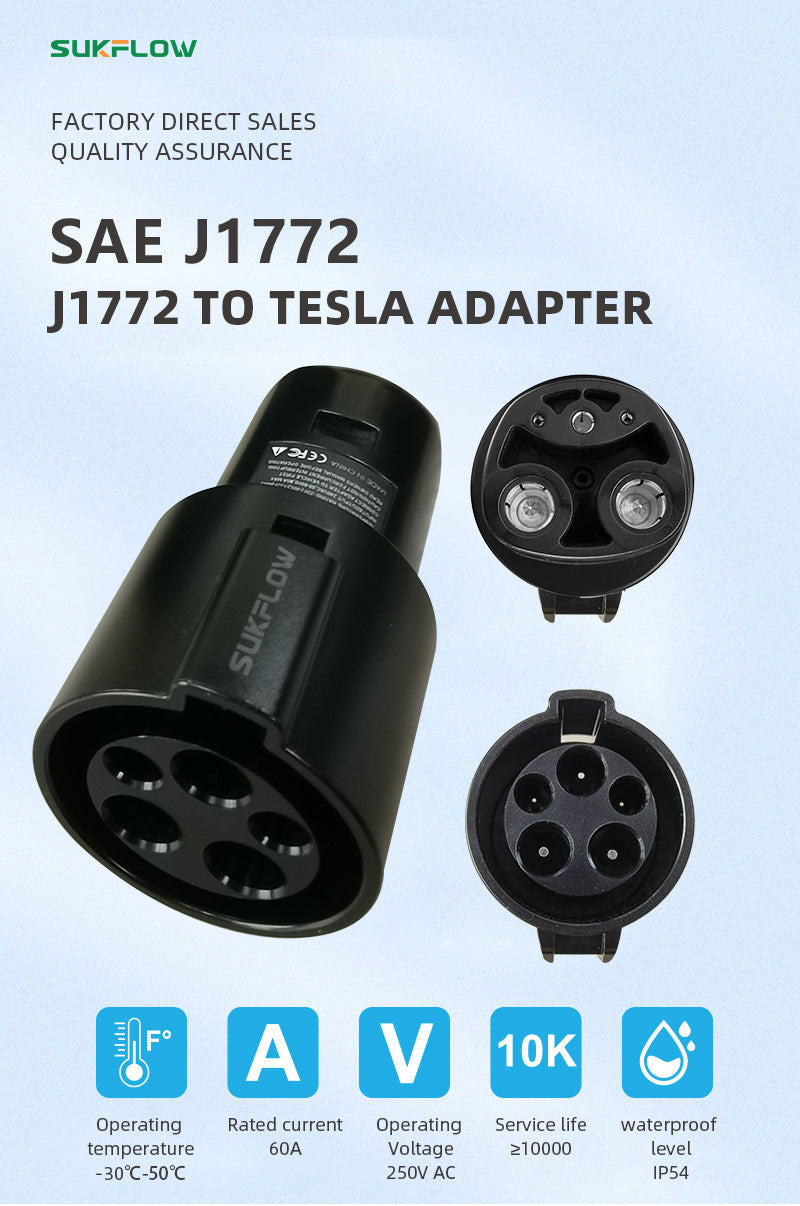 Ev Charger Chademo Adapter j1772 To Tesla Car Accessories Model y Model 3 Charging Ev Adapter Connector