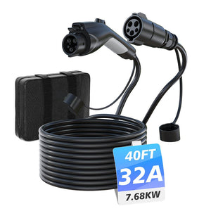 21/30/40FT 32A Type 1 Sae J1772 Extension EV Charging Cable EV Type1 Plug Connector Line With Charger Cord - EV Globle Store