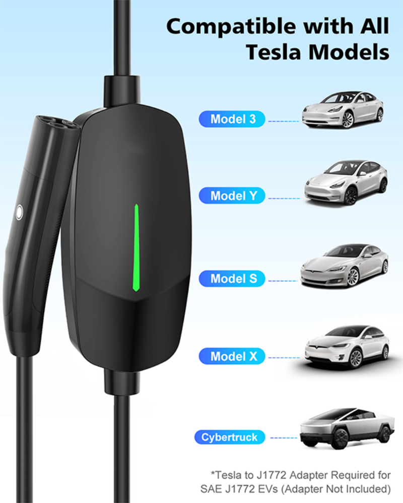 Portable EV Charger Home Electric Car NACS Port 16A IP66 USA 240V TPC Charger Charging Station for Tesla Model 3 S Y - EV Globle Store