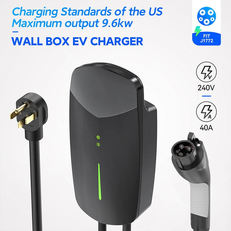 40A J1772 9.6KW EV Charger Wallbox 40A Evse Type 1 Floor Mounted Charging Station - EV Globle Store