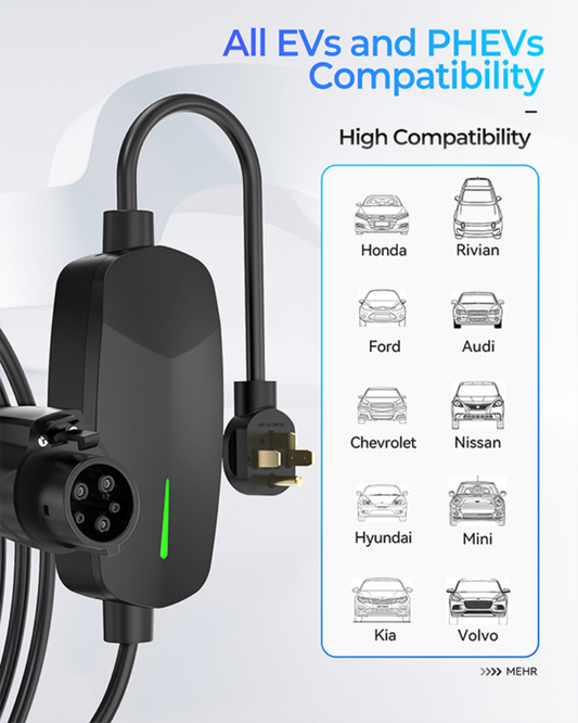 32A Type 1 Portable EV Charger Level 2 Sae J1772 Type1 Standard Plug-in Fast Charging Station pile Home Operation 7kw general - EV Globle Store