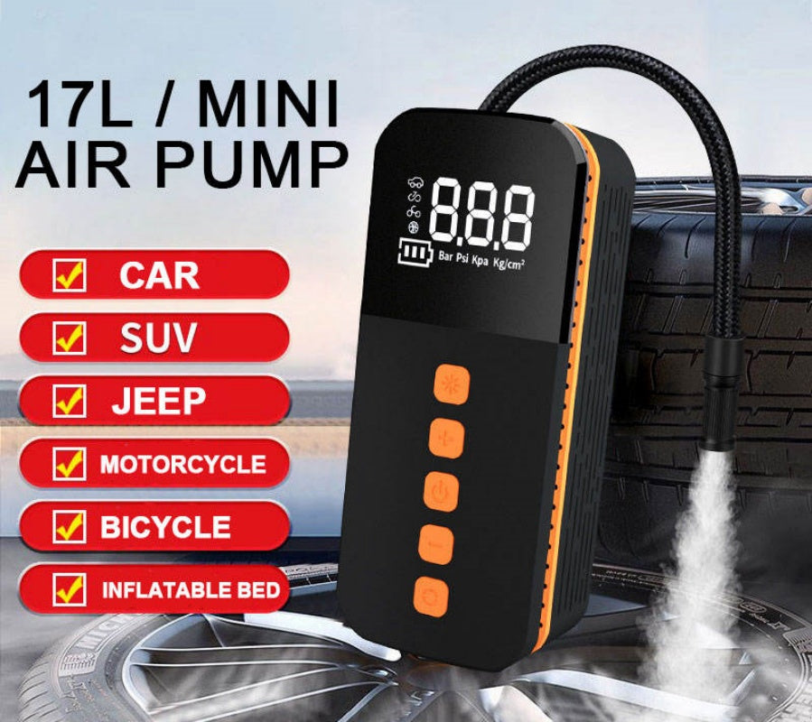 Mini Wireless Digital Portable Tire Inflator And Power Bank: Cordless Electric Car Tyre Air Compressor Inflatable Pump for Tires - EV Globle Store