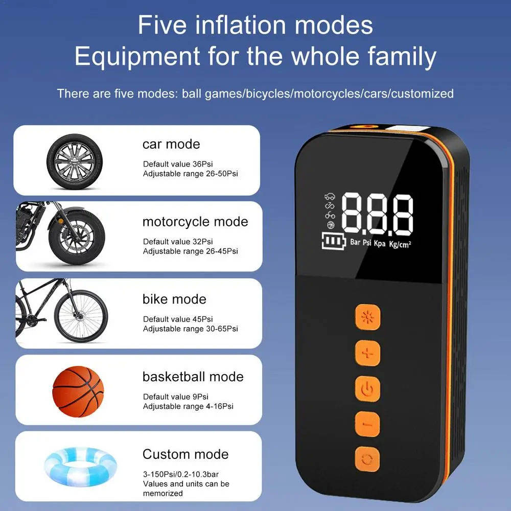 Mini Wireless Digital Portable Tire Inflator And Power Bank: Cordless Electric Car Tyre Air Compressor Inflatable Pump for Tires - EV Globle Store