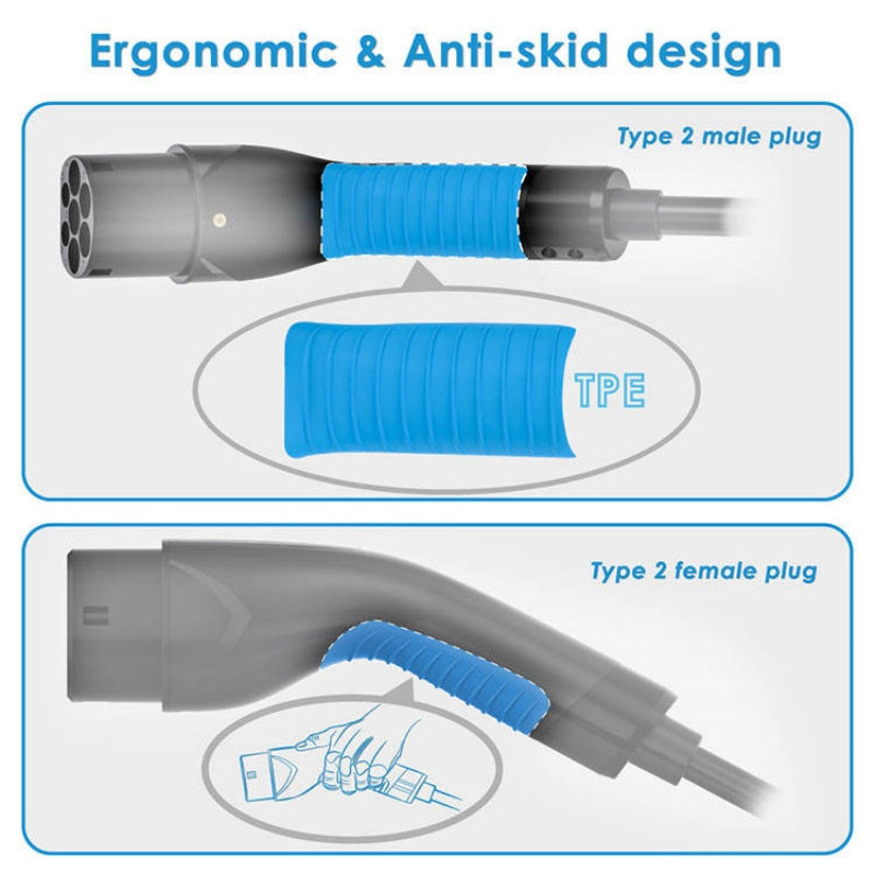 Electric Vehicle Extension Type 2 to Type 2 Cable EV Connector 32A Plug AC Male Female Charging Type2 Car Charger - EV Globle Store