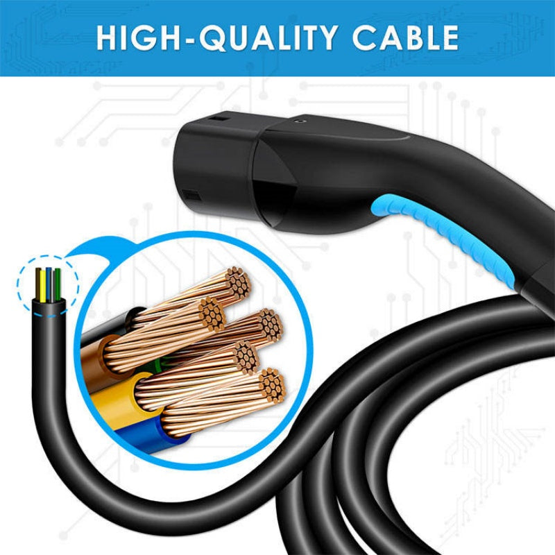 Electric Vehicle Extension Type 2 to Type 2 Cable EV Connector 32A Plug AC Male Female Charging Type2 Car Charger - EV Globle Store