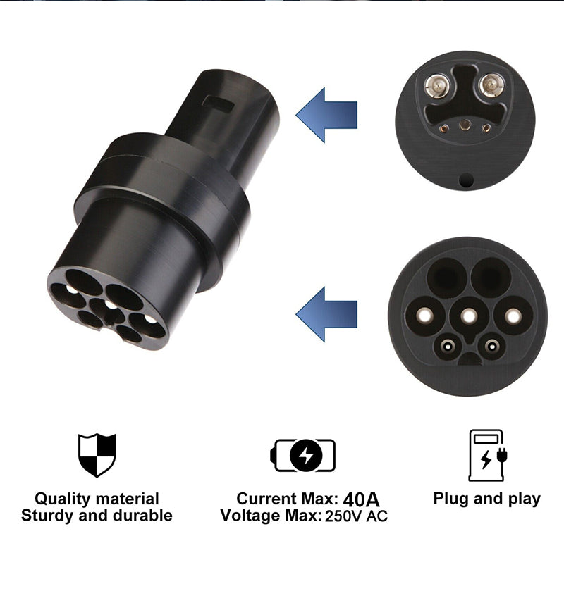 Sku-T2TS Seamless EV Charging Compatibility Tesla to Type 2 Plug Adapter