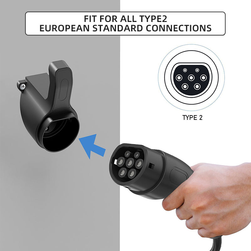 Type2 holder EU universal EV Charger Cable Holder for GB/T plug Wall-Mount EV Charging Cable hook