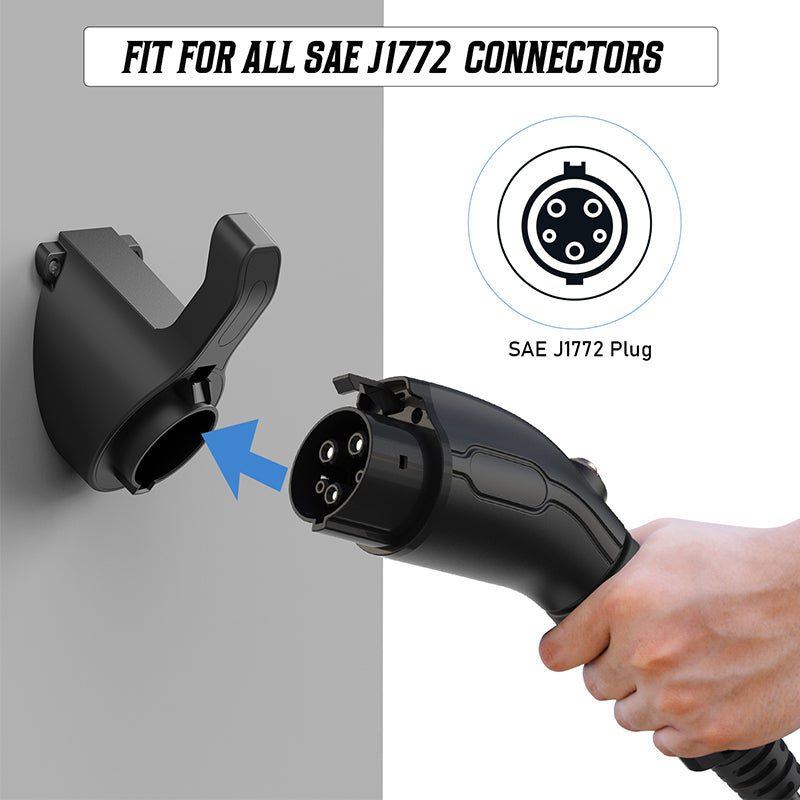 Type1 J1772  holder US universal EV Charger Cable Holder for Typle1 plug Wall-Mount EV Charging Cable hook