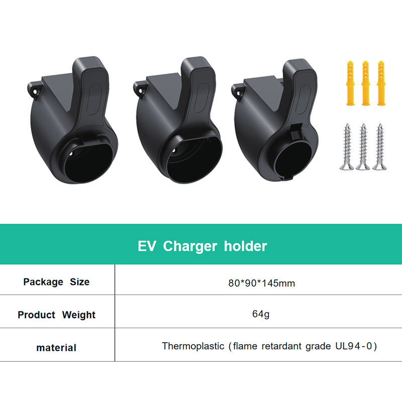 Type2 holder EU universal EV Charger Cable Holder for GB/T plug Wall-Mount EV Charging Cable hook