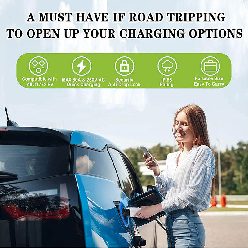 Electric Vehicle Charging Adapter 48A AC 250V Tesla to SAE J1772 EV Car Fast Charging Charger Converter with plug for Tesla - EV Globle Store