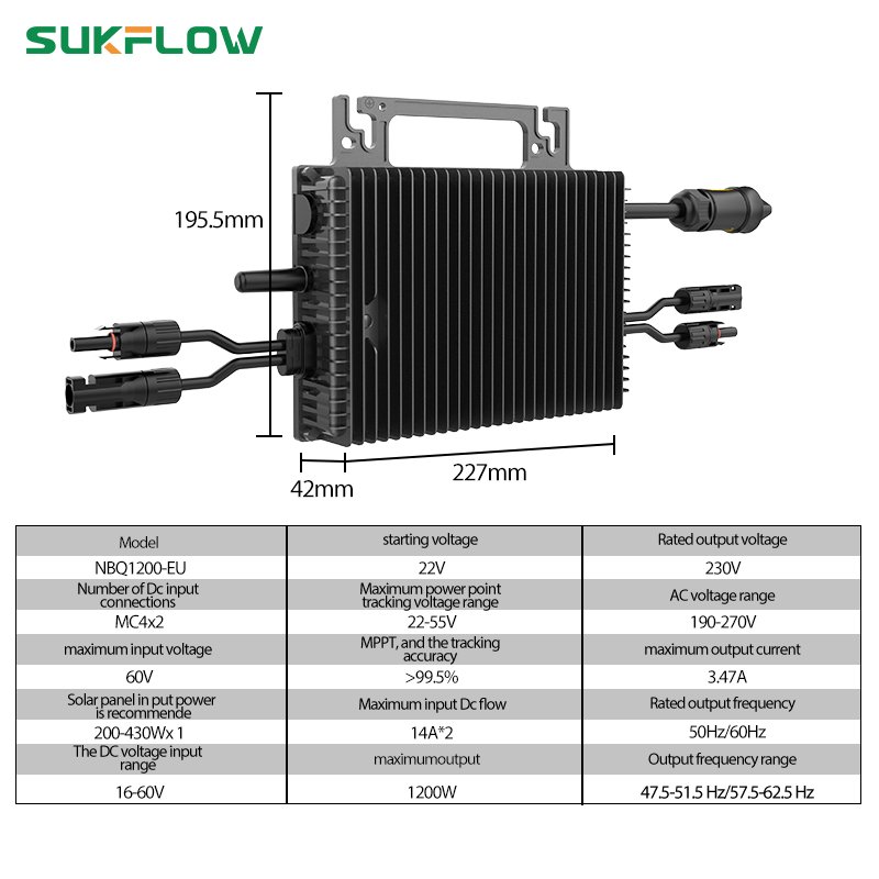 10 1200W Smart Monitoring Micro Inverter Solar System Remote Control