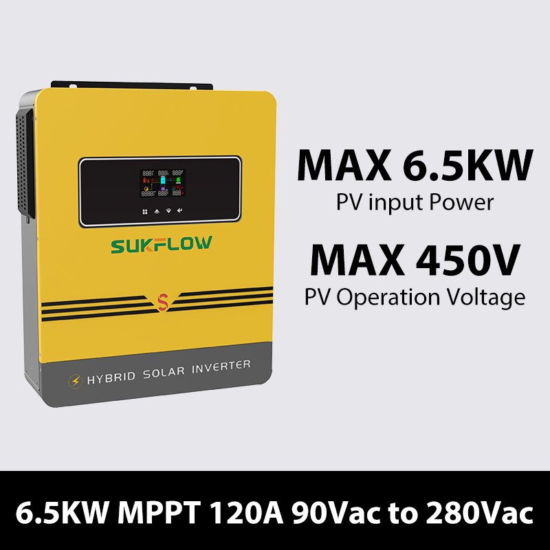 Off Grid Inverter 6.5KW Heavy Duty Pure Sine Wave Hybrid Solar System for Commercial Use