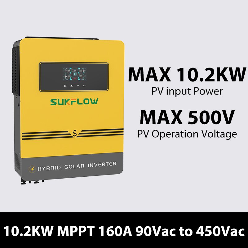 2 Inverter 10.2KW Large Capacity Pure Sine Wave Hybrid Solar System for Home Industry