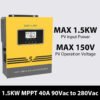 1.5KW Off Grid Inverter Pure Sine Wave Hybrid Solar Power System for Home Business
