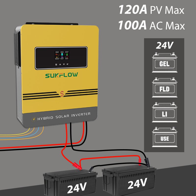 3 Inverter 6.2KW Heavy Duty Pure Sine Wave Hybrid Solar System for Industrial Use