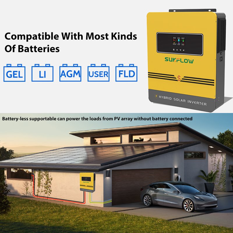 5 Inverter 6.2KW Heavy Duty Pure Sine Wave Hybrid Solar System for Industrial Use