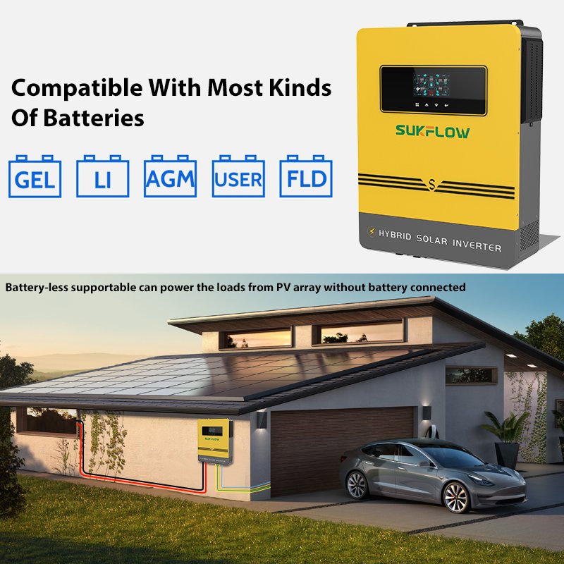 5 Inverter 10.2KW Large Capacity Pure Sine Wave Hybrid Solar System for Home Industry