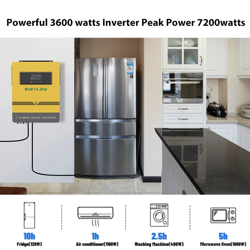 6 Inverter 10.2KW Large Capacity Pure Sine Wave Hybrid Solar System for Home Industry