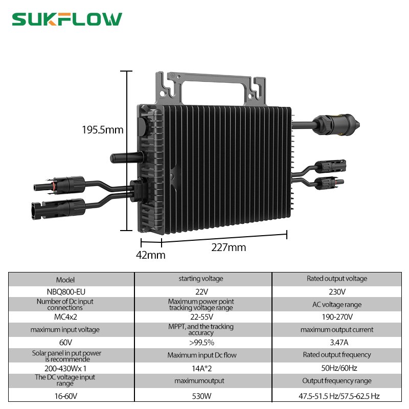 800W Smart Cooling Micro Inverter Home Solar System Annual Best Seller