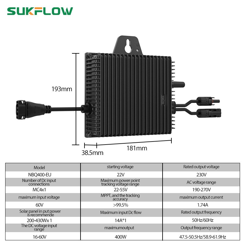 400W High Power Efficient Micro Inverter Solar PV System Preferred Brand