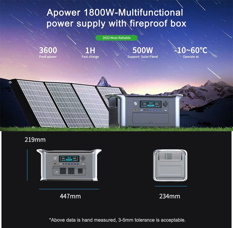 SUKFLOW 1000W Portable Power Station With Solar Input For Home Backup