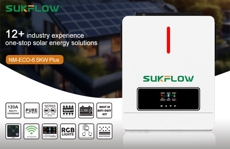 SUKFLOW Intelligent 6.5KW Hybrid Inverter With Lithium Battery Compatibility