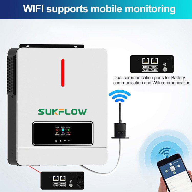 SUKFLOW Intelligent 6.5KW Hybrid Inverter With Lithium Battery Compatibility